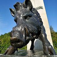 Wild boar of the Chasseurs ardennais regimental Memorial at Martelange in the Ardennes, Belgium